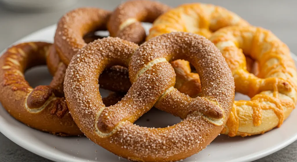 assorted gluten free soft pretzel flavors