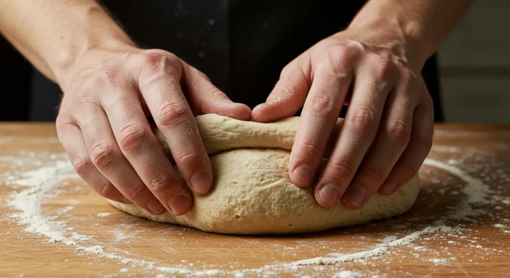 shaping gluten free sourdough dough