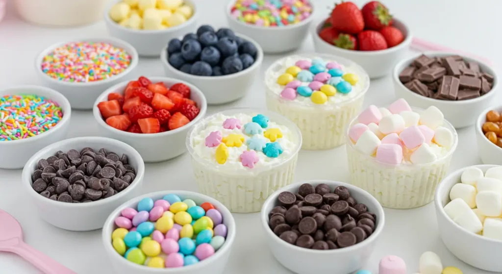 kid-friendly cottage cheese dessert toppings bar