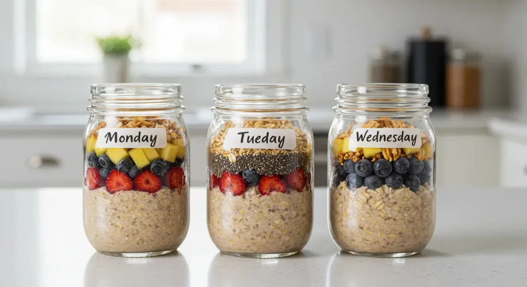 protein overnight oats meal prep
