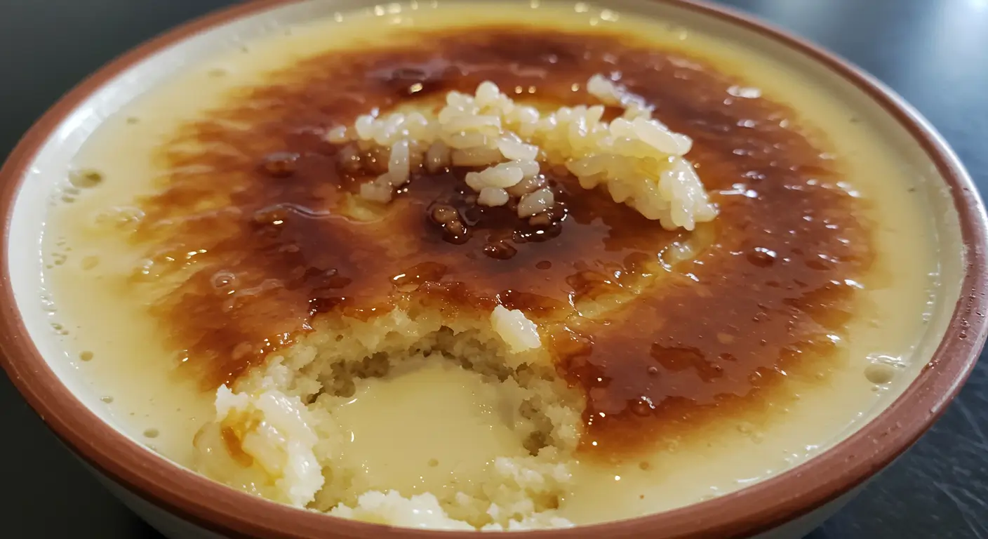 Arroz con leche served in a bowl with ground cinnamon for a classic, creamy Latin dessert