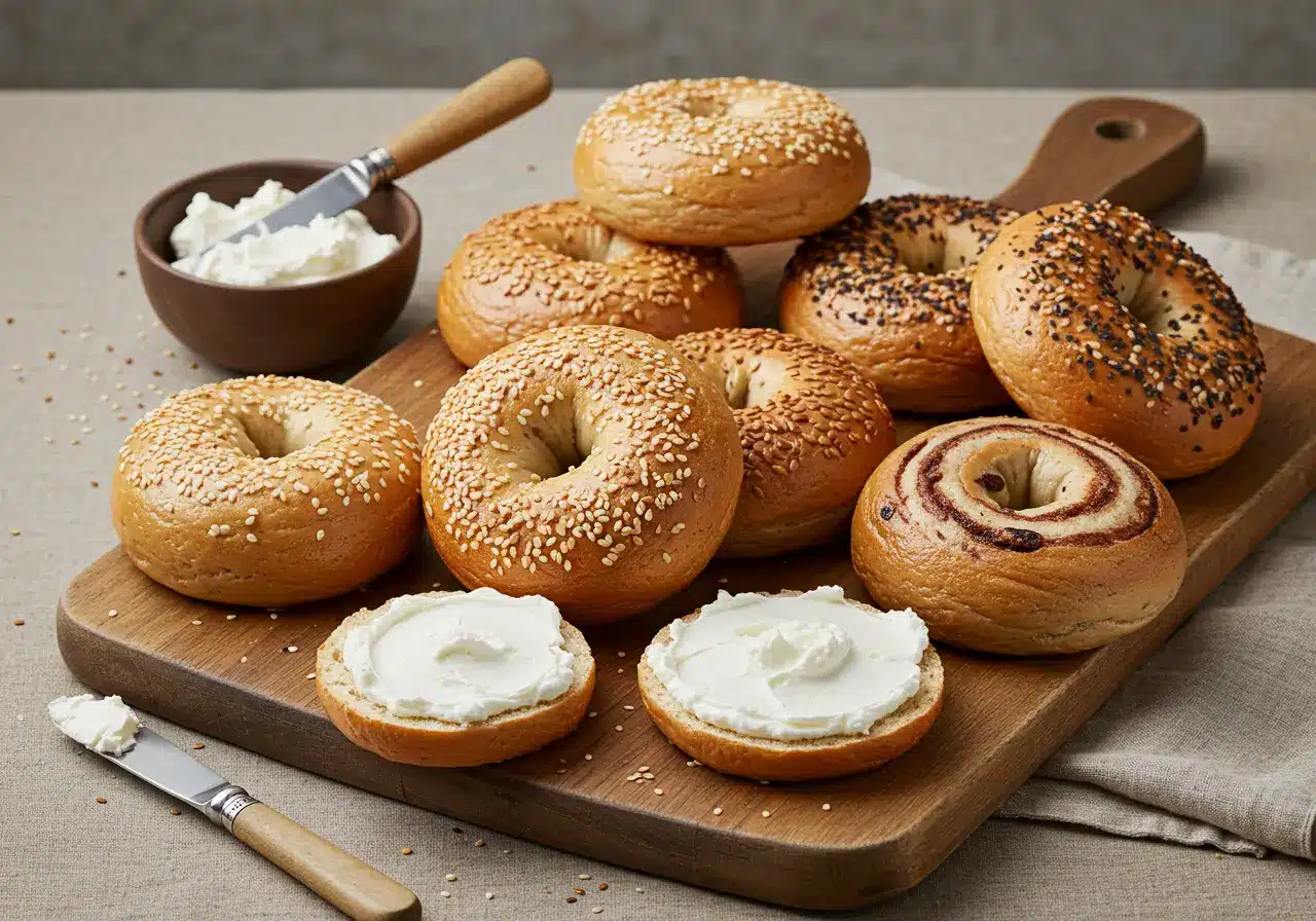 Freshly baked Bagelry gluten-free bagels with a golden crust and chewy texture