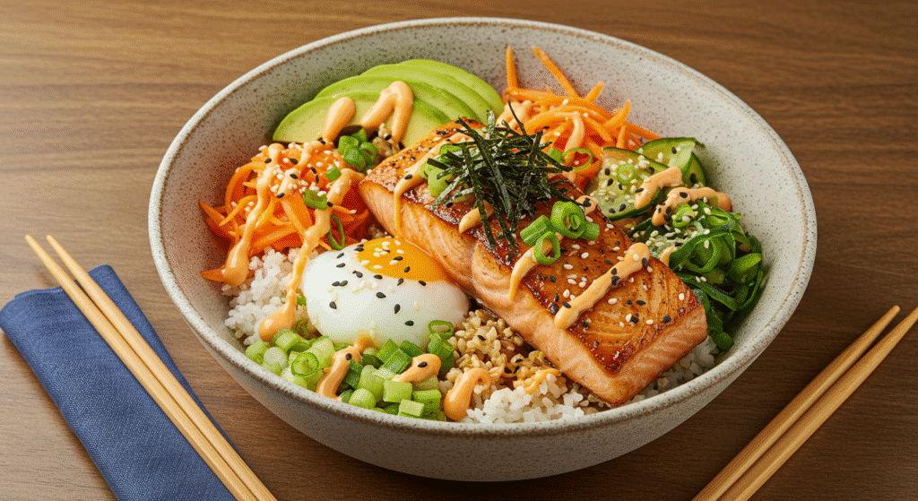 Delicious salmon belly recipe with lemon, herbs, and roasted vegetables
