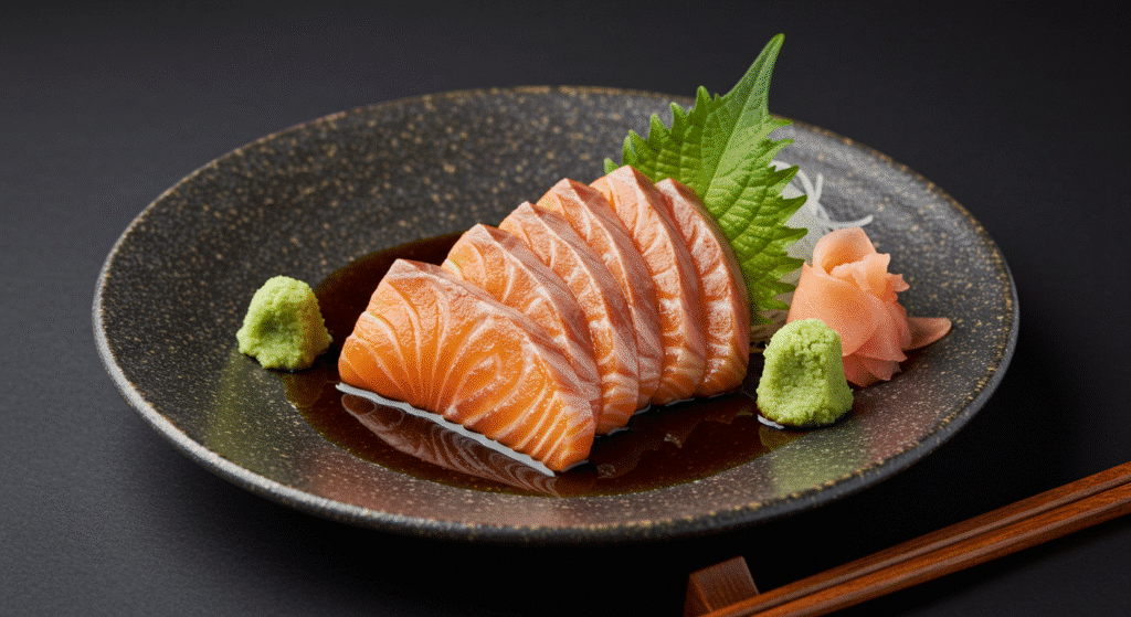 Easy salmon belly recipe with teriyaki marinade and a side of steamed greens