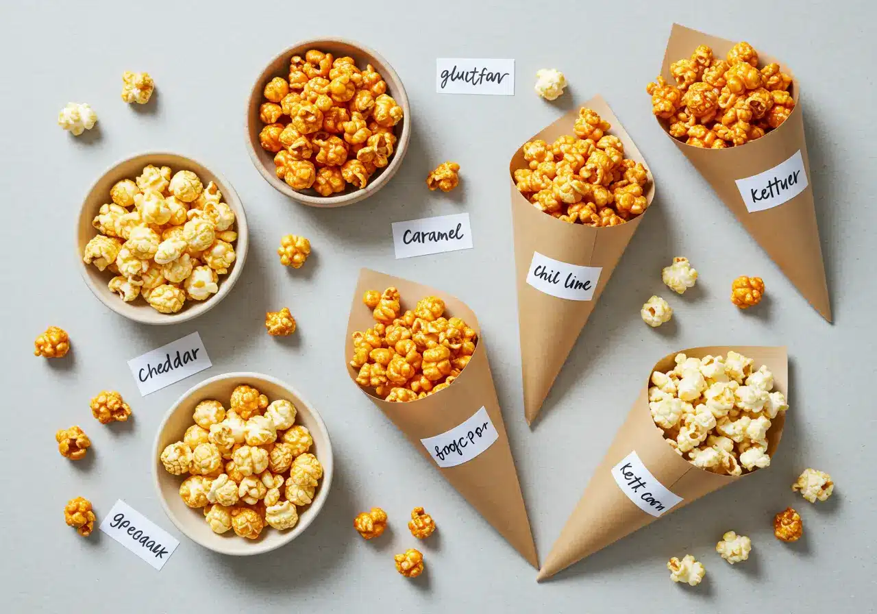 Bowl of freshly popped gluten-free popcorn with sea salt and olive oil