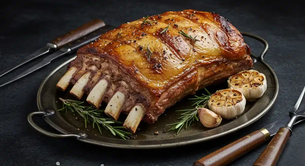 Tender lamb breast plate with caramelized edges and a savory glaze