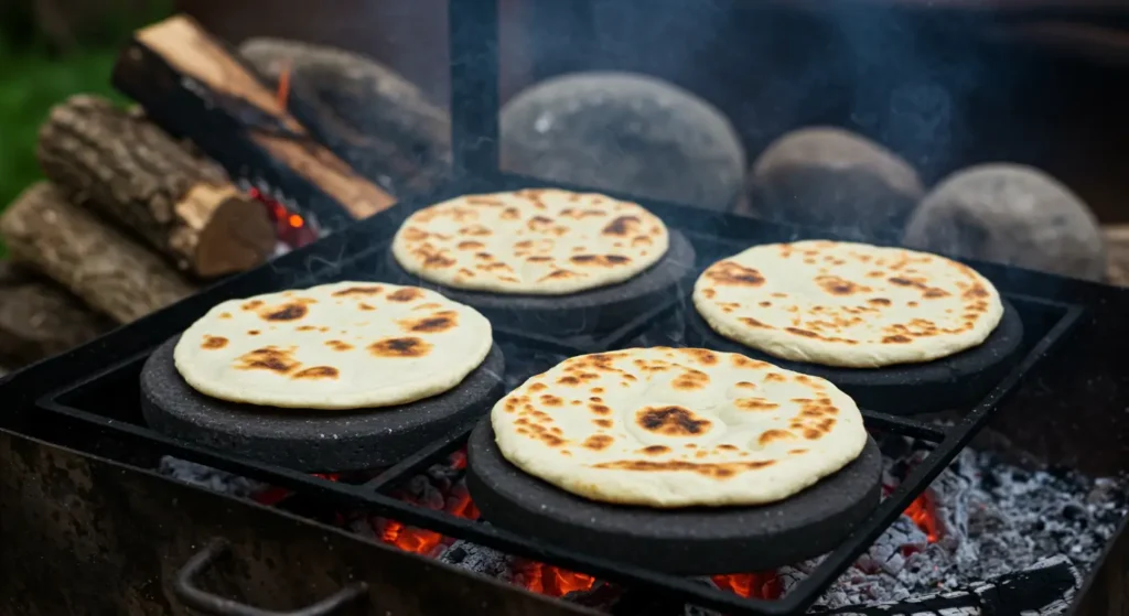 Traditional reka bread recipe shaped by hand and served on a rustic wooden board