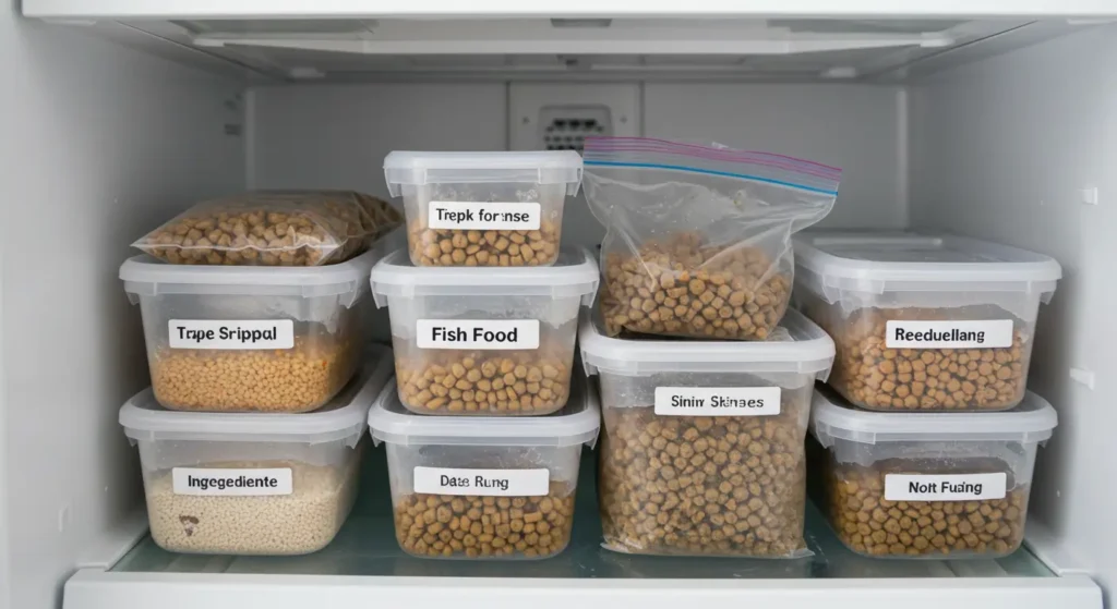 Fish food flakes and pellets made from simple homemade recipes for healthy aquarium fish